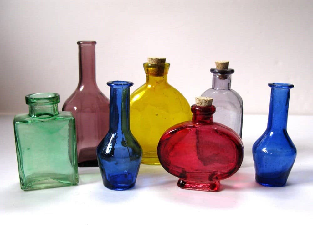 Forsted Color Glass Bottles Living Room